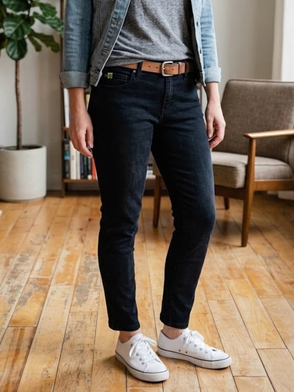 Second Yoga Jeans Black Skinny Slim Fit - Size 30 - Quiet Luxury Minimalist Chic